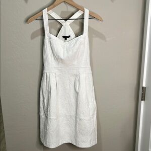 Nanette Lepore White Sleeveless Dress Wedding Embossed Lined Summer Lace Bridal
